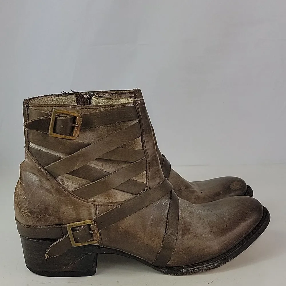 Freebird‎ By Steven Sammi Brown Leather Ankle Boots